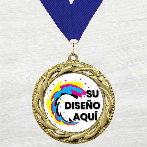 Medalla de Metal Personalizada de 2.5" con Cinta Modelo 3