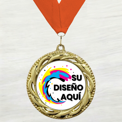 Medalla de Metal Personalizada de 2.5" con Cinta Modelo 3