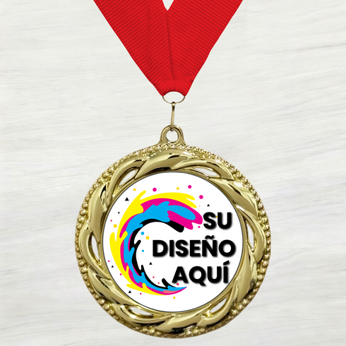 Medalla de Metal Personalizada de 2.5" con Cinta Modelo 3