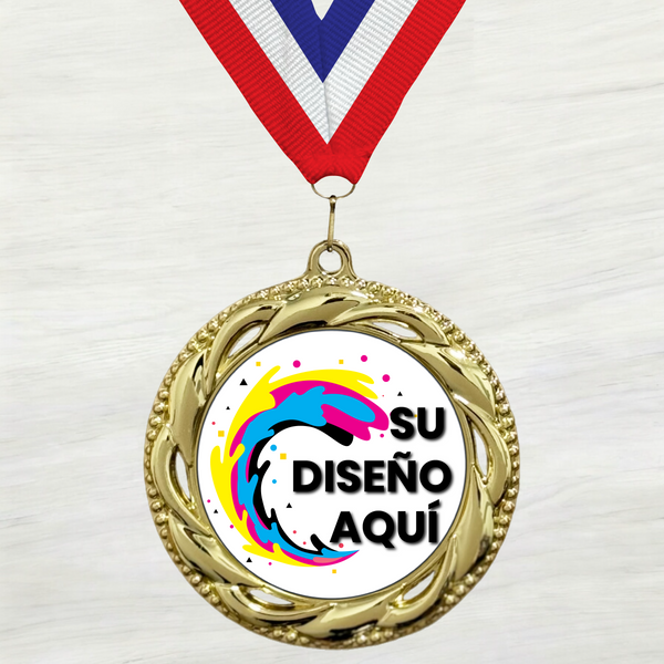 Medalla de Metal Personalizada de 2.5" con Cinta Modelo 3