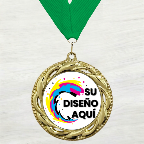 Medalla de Metal Personalizada de 2.5" con Cinta Modelo 3