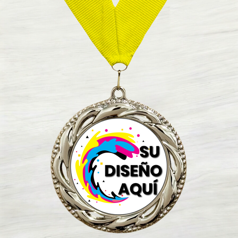 Medalla de Metal Personalizada de 2.5" con Cinta Modelo 3