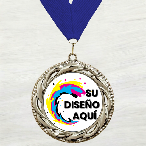 Medalla de Metal Personalizada de 2.5" con Cinta Modelo 3