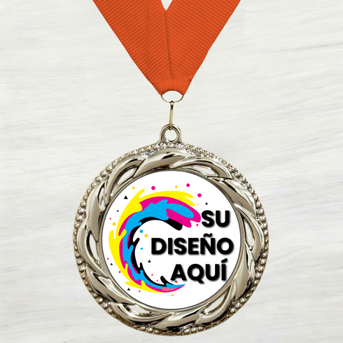 Medalla de Metal Personalizada de 2.5" con Cinta Modelo 3