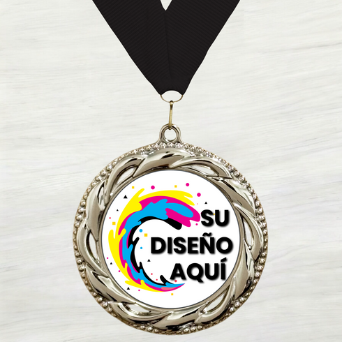 Medalla de Metal Personalizada de 2.5" con Cinta Modelo 3