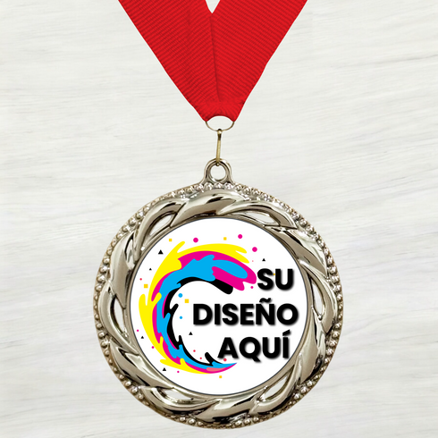 Medalla de Metal Personalizada de 2.5" con Cinta Modelo 3