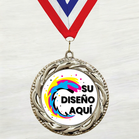 Medalla de Metal Personalizada de 2.5" con Cinta Modelo 3