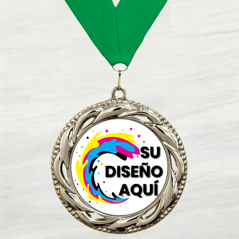 Medalla de Metal Personalizada de 2.5" con Cinta Modelo 3