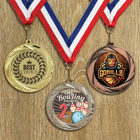 Medalla de Metal Personalizada de 2.5" con Cinta Modelo 1
