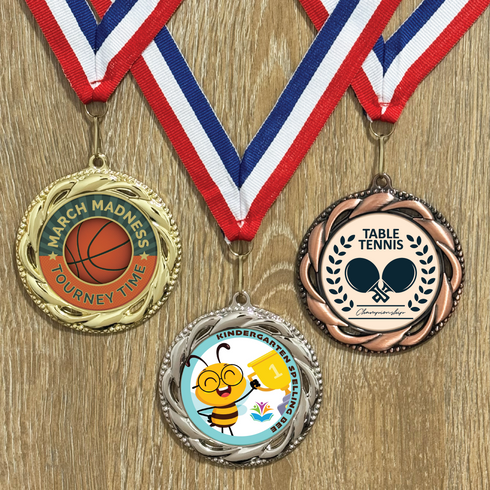 Medalla de Metal Personalizada de 2.5" con Cinta Modelo 3