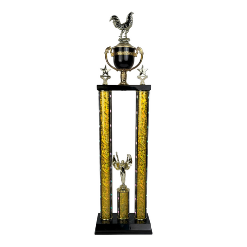 Trofeo de Tubo con Figura Serie 50 de Gallo