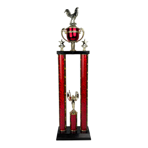 Trofeo de Tubo con Figura Serie 50 de Gallo