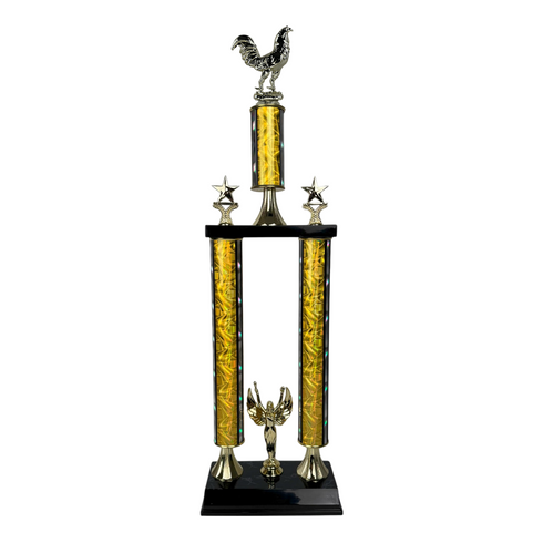 Trofeo de Tubo con Figura Serie 50 de Gallo