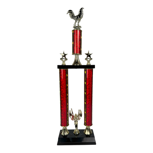 Trofeo de Tubo con Figura Serie 50 de Gallo