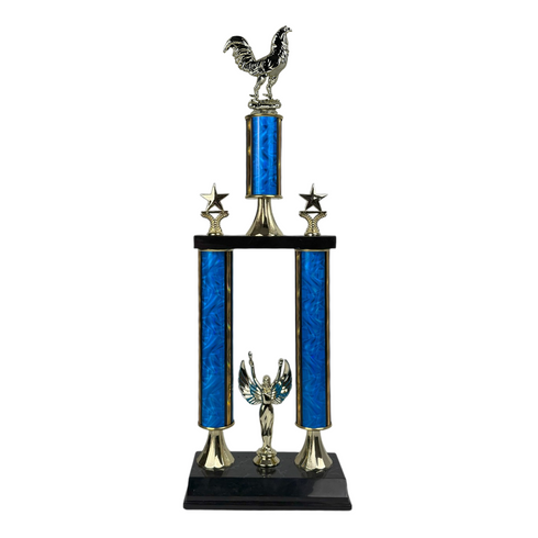 Trofeo de Tubo con Figura Serie 50 de Gallo