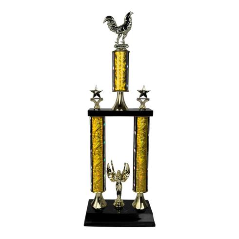 Trofeo de Tubo con Figura Serie 50 de Gallo