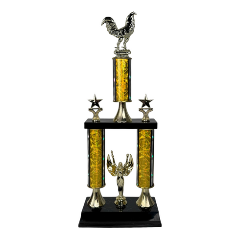 Trofeo de Tubo con Figura Serie 50 de Gallo