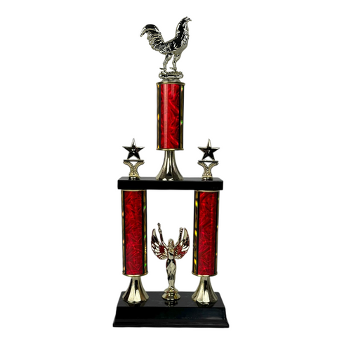 Trofeo de Tubo con Figura Serie 50 de Gallo