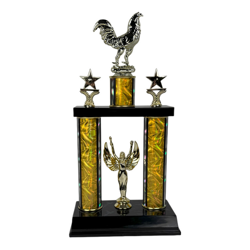 Trofeo de Tubo con Figura Serie 50 de Gallo