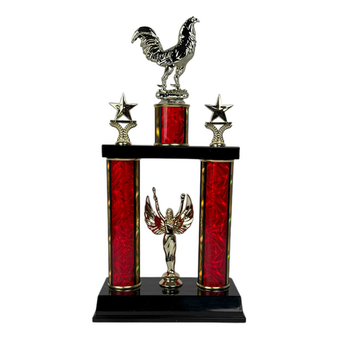 Trofeo de Tubo con Figura Serie 50 de Gallo