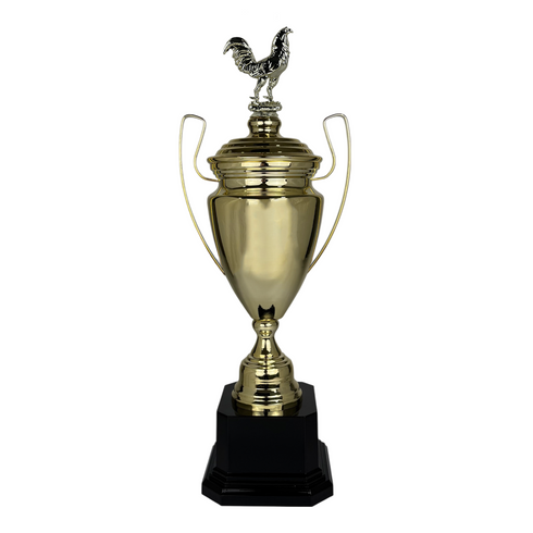 Trofeo de Copa de Metal con Figura Serie M1 de Gallo