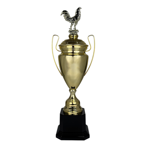 Trofeo de Copa de Metal con Figura Serie M1 de Gallo