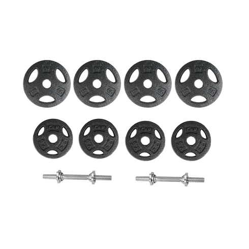 Set de Discos de Hierro con Mancuernas