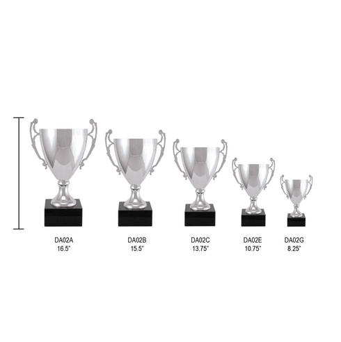 Copa Italiana de Metal Plateada con Base de Mármol DA02