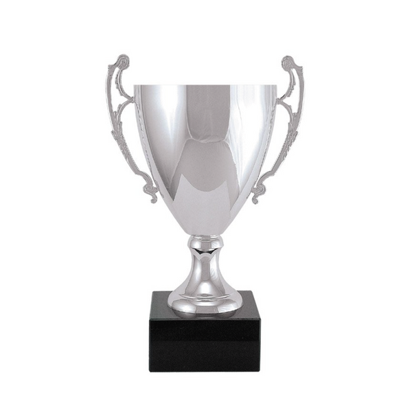 Copa Italiana de Metal Plateada con Base de Mármol DA02