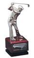 Estatuilla de Golf Niquelada con Base de Madera